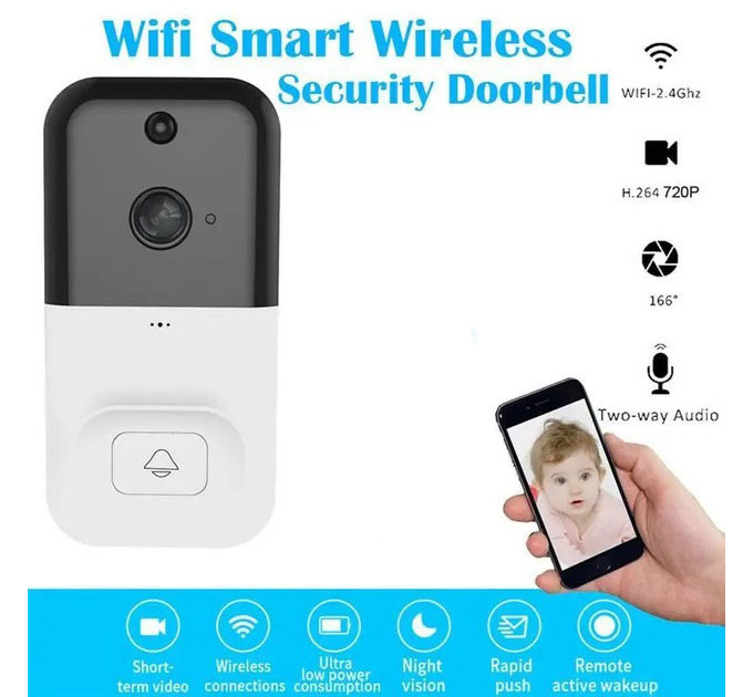 Беспроводная видеокамера дверного звонка домофон SMART DOORBELL X5 wifi