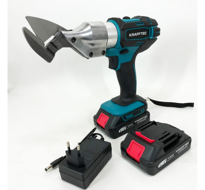 Аккумуляторные ножницы по металлу в кейсе Krafftec DJS130R, 2 акб 36V/5AP