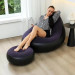 Надувное кресло с пуфом для отдыха AIR SOFA велюровое Purple