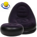 Надувное кресло с пуфом для отдыха AIR SOFA велюровое Purple