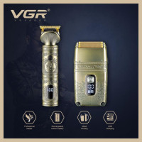 Провідний професійний набір машинка для стрижки та шейвер VGR V-649, Чоловічий акумуляторний тример