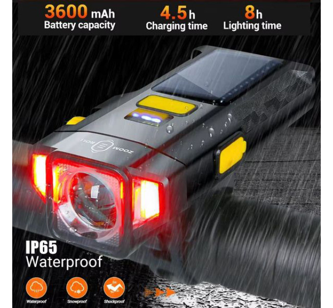 Велофара X17-30W+2LED(red)