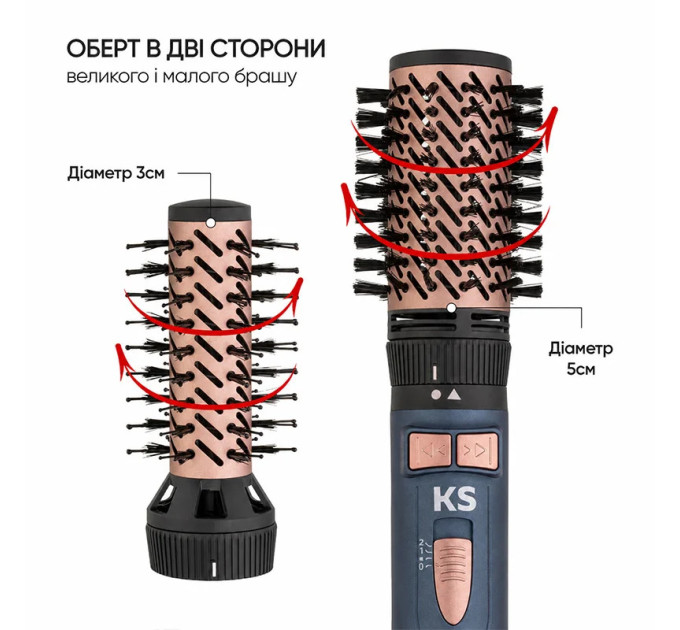 Браш-Стайлер KS 4in1H302 Blue - Забудьте о плойках и фенах