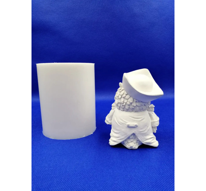 Силиконовая форма 3D "Сова Пират" для заливки мыла, воска, форма совы. 