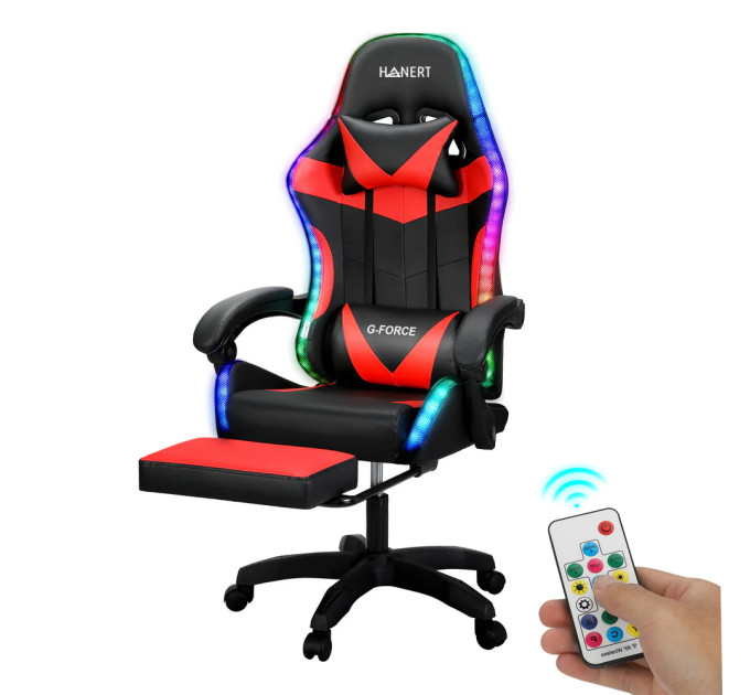 Крісло геймерське з підсвічуванням Hanert G-Force RED + RGB
