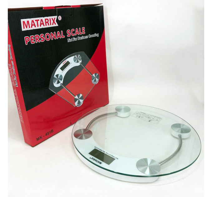 Весы напольные электронные MATARIX MX-451A 180 кг круглые, весы для взвешивания людей