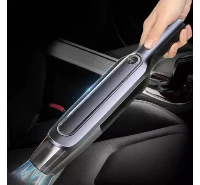 Пылесос для авто Car vacuum cleaner с аккумулятором, автомобильный пылесос беспроводной. Цвет: черный
