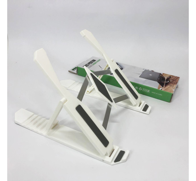 Подставка для ноутбука Multi-Position foldable bracket JC-25 8х22смСтильная подставка. Цвет: белый