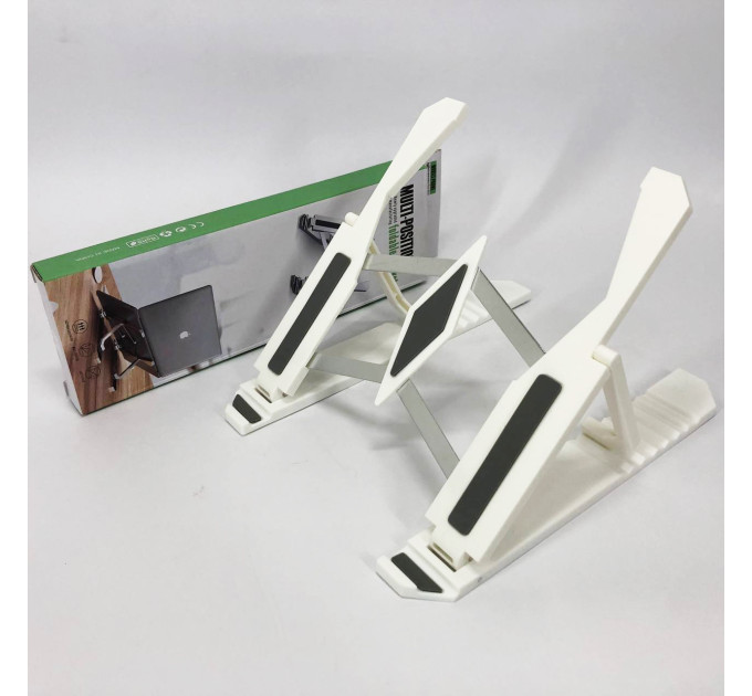 Подставка для ноутбука Multi-Position foldable bracket JC-25 8х22смСтильная подставка. Цвет: белый