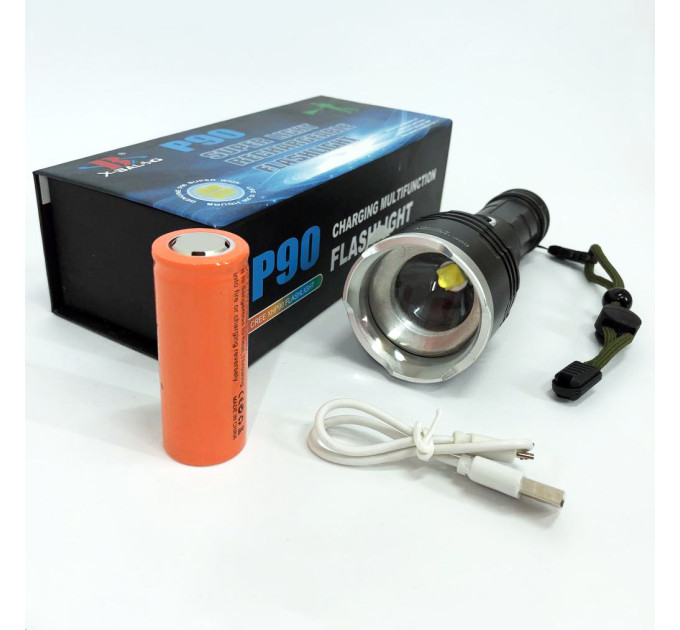 Фонарь полицейский X-Balog BL-531-P90 1х26650 8800mah USB/microUSB/ 3хААА R3 функция Power Bank