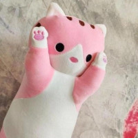 Гигантская мягкая плюшевая игрушка Длинный Кот Батон котейка-подушка 110 см. Цвет: розовый