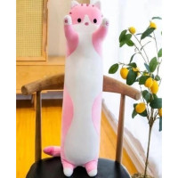 Гигантская мягкая плюшевая игрушка Длинный Кот Батон котейка-подушка 110 см. Цвет: розовый