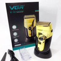 Профессиональная электробритва VGR V-383 Finale Shaver с подставкой, машинка мужская для бритья