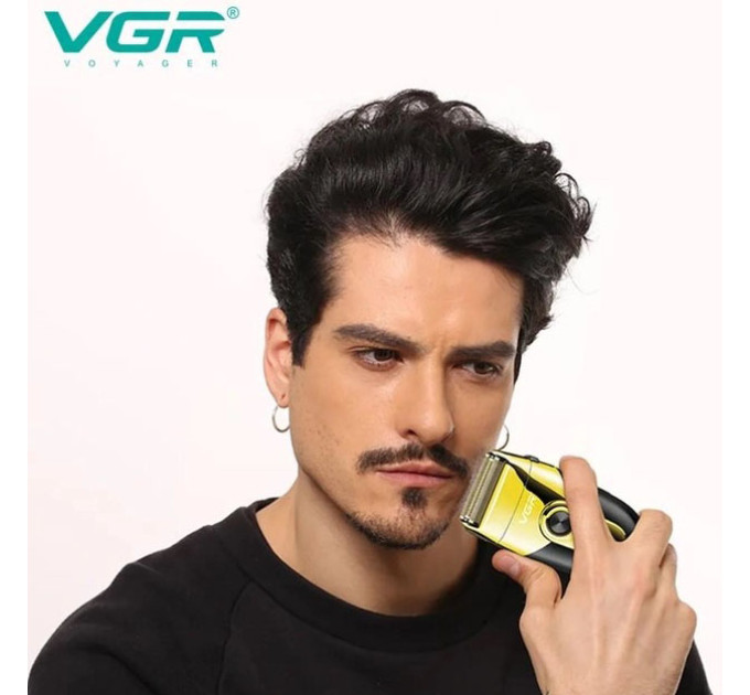 Профессиональная электробритва VGR V-383 Finale Shaver с подставкой, машинка мужская для бритья