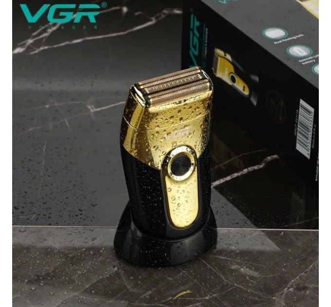 Профессиональная электробритва VGR V-383 Finale Shaver с подставкой, машинка мужская для бритья