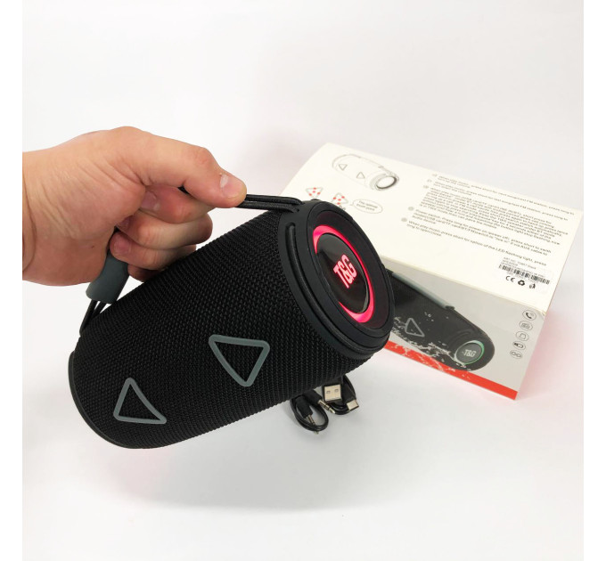 Bluetooth-колонка TG657 с RGB подсветкой 1500 mAh, Bluetooth колонка для хорошей музыки. Цвет: черный