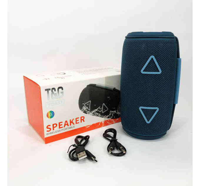 Bluetooth-колонка TG657 с RGB подсветкой 1500 mAh, музыкальные колонки для улицы. Цвет: синий