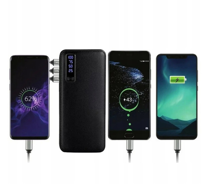 Портативний зарядний пристрій Павербанк 50000 mAh 3хUSB Power Bank Smart Tech Black