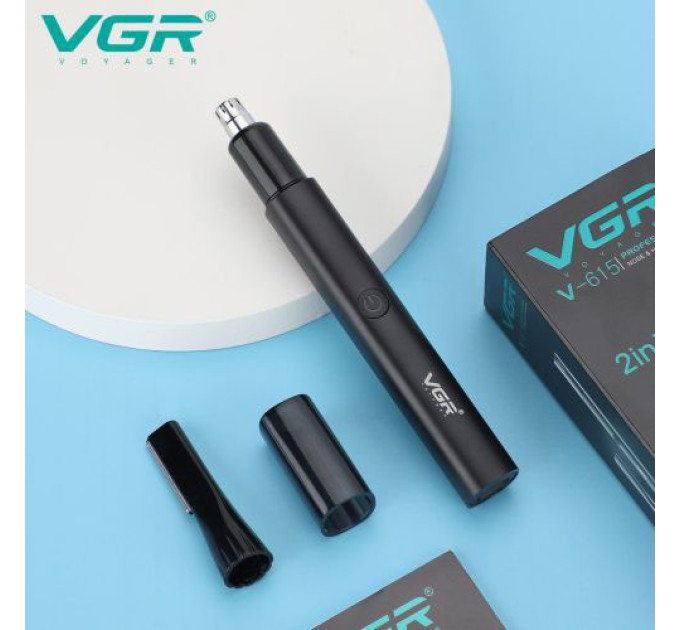 Тример для носа та вух VGR V-615, Тример для вусів, Електробритва з насадками для бороди
