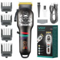 Машинка для стрижки волосся та бороди професійна VGR V-699 з насадками та LED дисплеєм. Колір: чорний