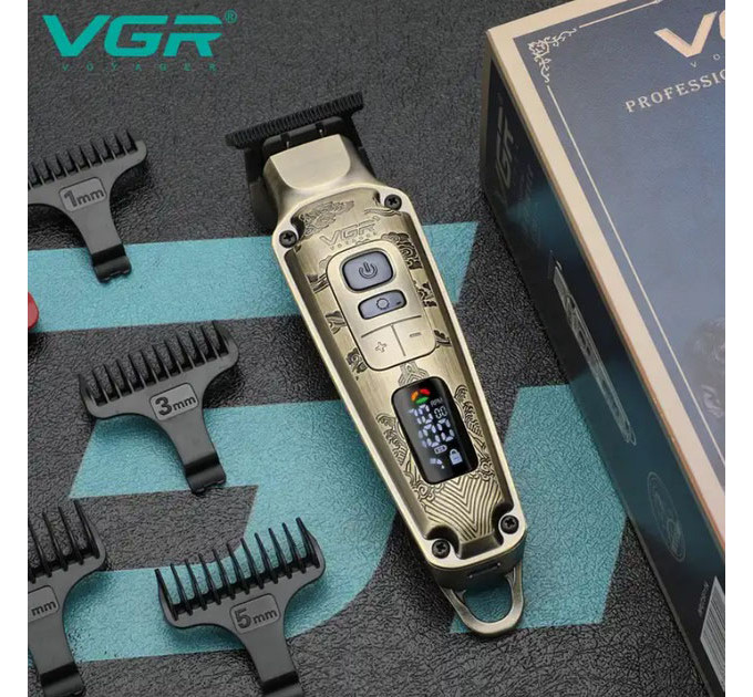 Професійна машинка для стрижки волосся триммер VGR V-901 з насадками, професійна електробритва
