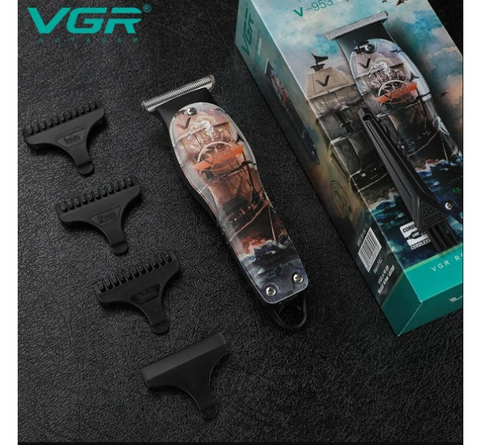 Профессиональный триммер для стрижки волос и бороды VGR V-953 с насадками, окантовочная машинка