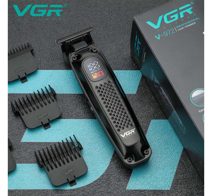 Машинка для стрижки волосся триммер VGR V-972 професійна з насадками акумуляторна USB