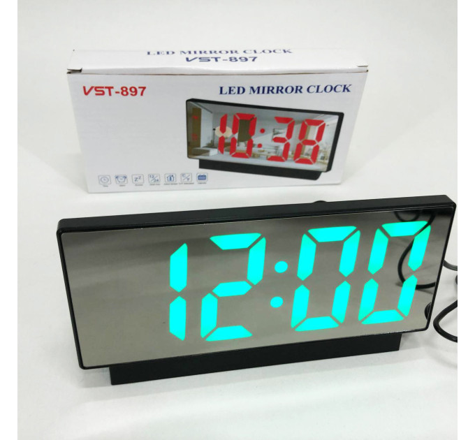 Электронные настольные LED часы от USB VST-897-4 с будильником и термометром