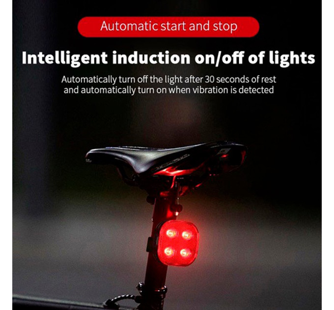 Велосипедный фонарь задний габаритный FY-328S, 4LED,с автоматической системой START/STOP