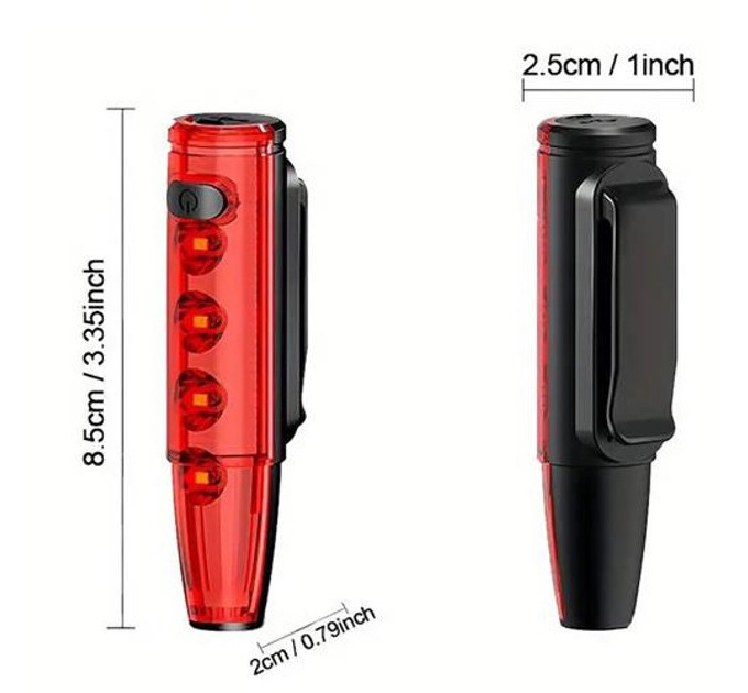 Велоліхтар LEADBIKE LD77-LS-4 LED з лазерною розміткою, Ліхтар акумуляторний світлодіодний велосипедний