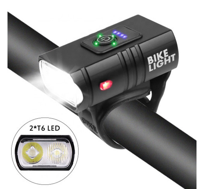 Велосипедный фонарь BK-02Pro-2XPE ULTRA LIGHT, Велосипедный фонарь с защитой от влаги, Велосипедный свет