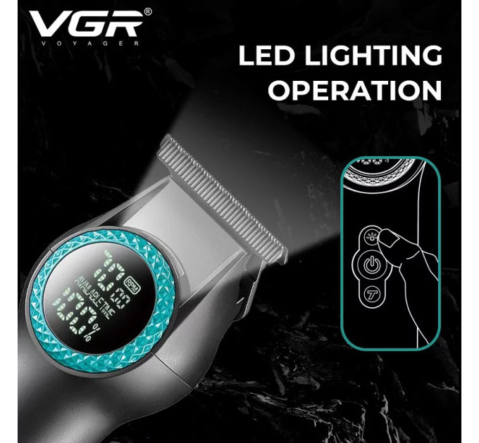 Тример VGR V-990, 3 насадки, Многофункциональная аккумуляторная машинка для стрижки, VGR машинка