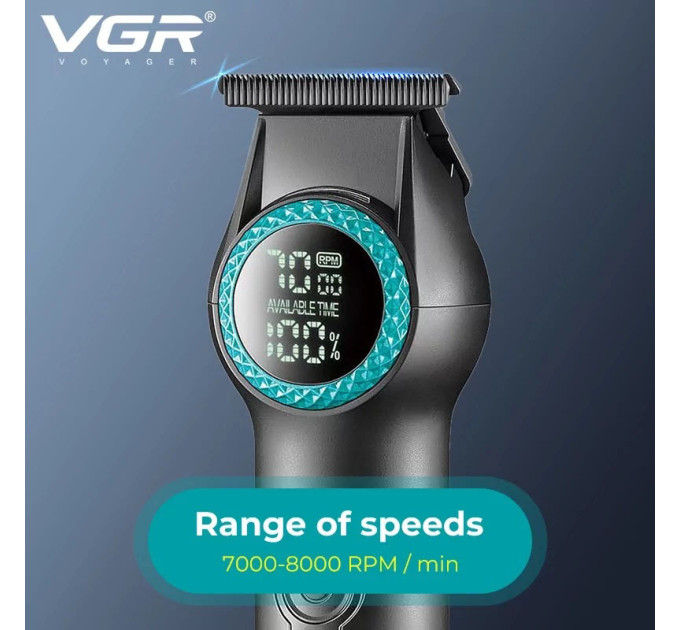 Тример VGR V-990, 3 насадки, Многофункциональная аккумуляторная машинка для стрижки, VGR машинка