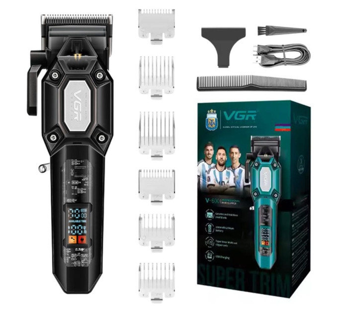 Аккумуляторная машинка для стрижки VGR V-600. Цвет: черный