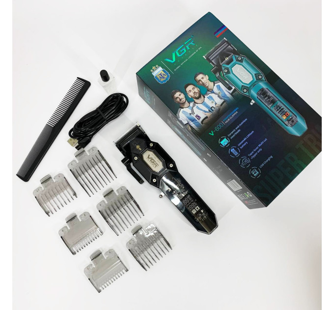 Аккумуляторная машинка для стрижки VGR V-600. Цвет: черный