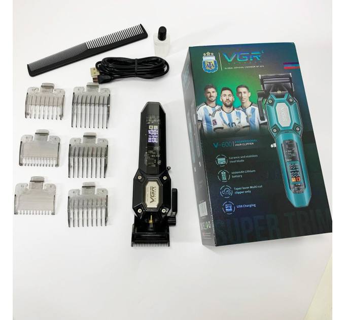 Аккумуляторная машинка для стрижки VGR V-600. Цвет: черный