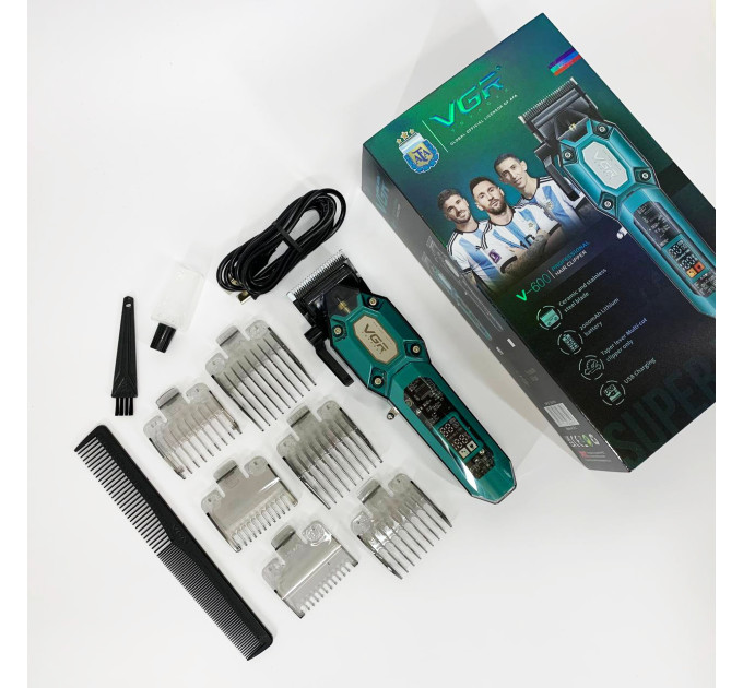 Аккумуляторная машинка для стрижки VGR V-600. Цвет: зеленый
