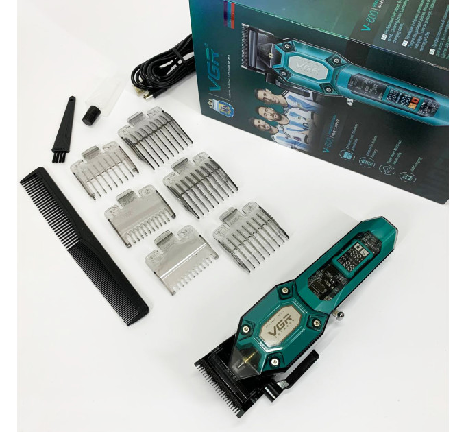 Аккумуляторная машинка для стрижки VGR V-600. Цвет: зеленый