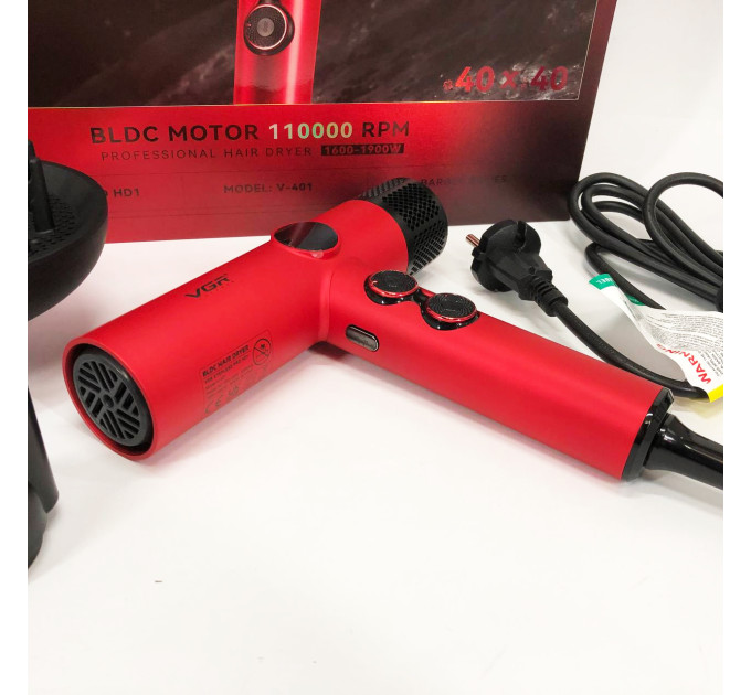 Фен профессиональный VGR V-401 RED