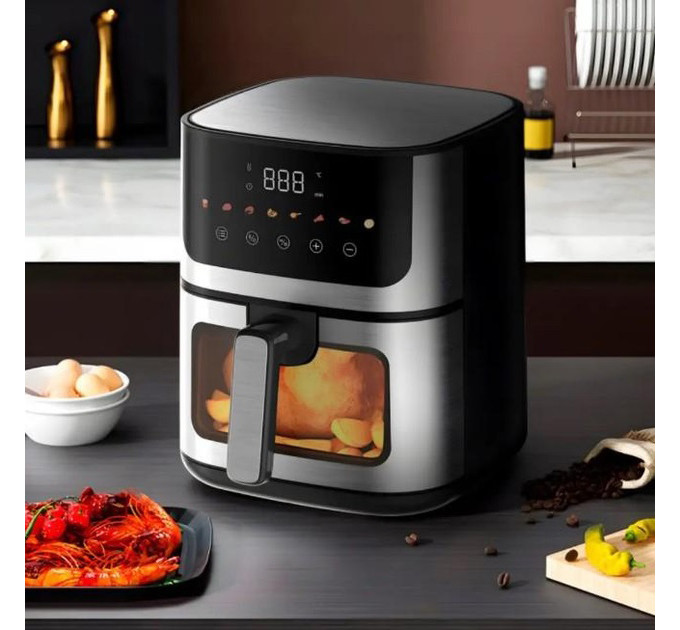 Аэрогриль Rainberg RB-2268 4200W аэрофритюрница безмасляная без масла с регулировкой температуры 8 л