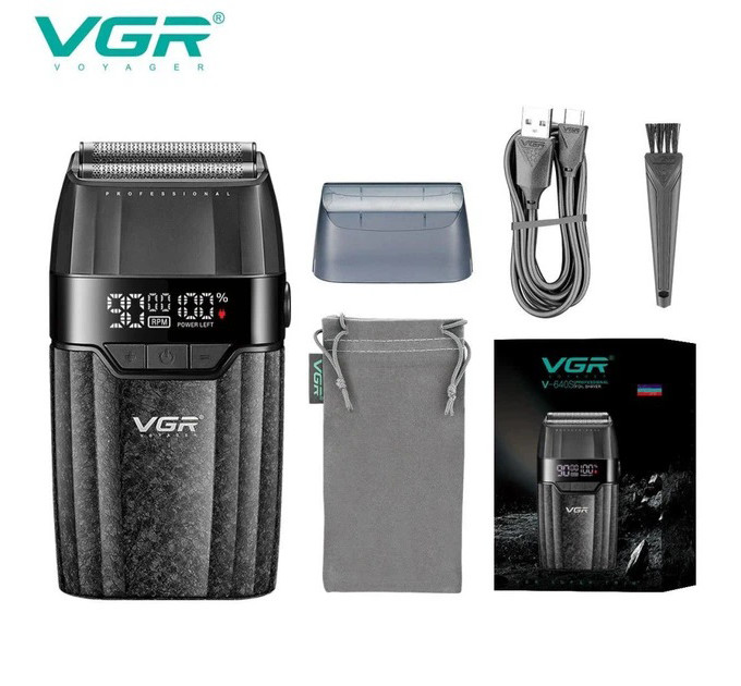 Електробритва VGR V-640S подвійна сітка 9000 RPM