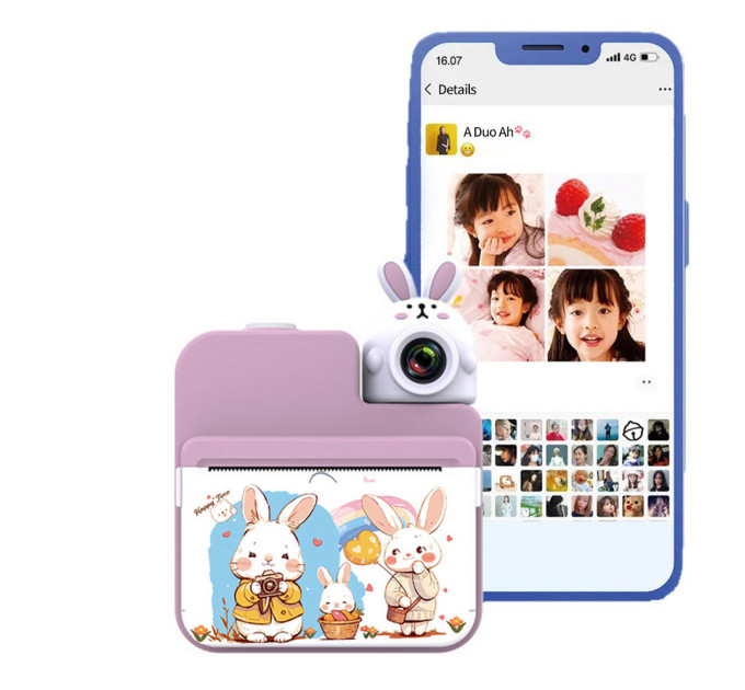 Детский фотоаппарат мгновенной печати JD30 PINK