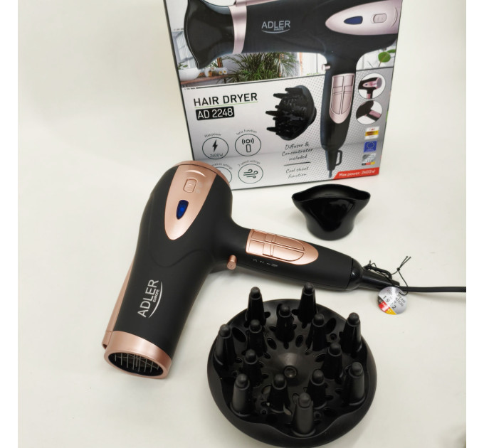Фен для волос с ионизацией Adler AD 2248 Black 2200Вт