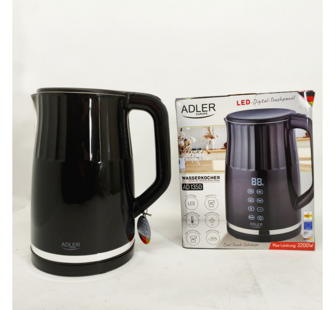 Електричний чайник з ефектом термоса з дисплеєм 1.7л Adler AD 1350