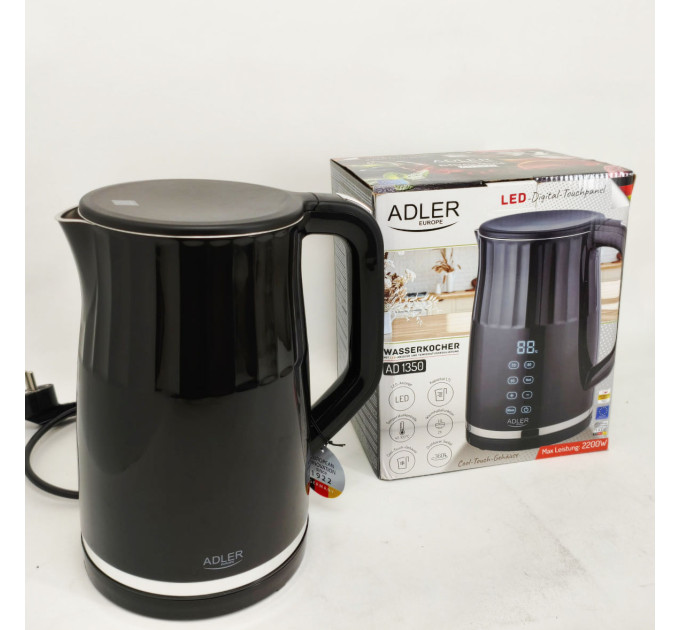 Електричний чайник з ефектом термоса з дисплеєм 1.7л Adler AD 1350