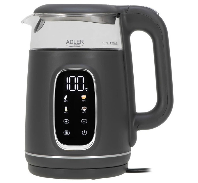 Чайник Adler AD 1305 з регулюванням температури 1.7Л 2200Вт Gray