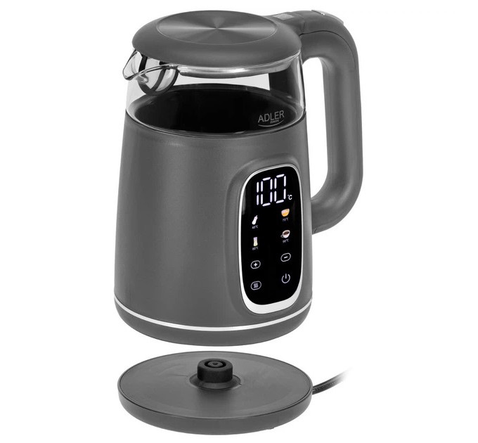 Чайник Adler AD 1305 з регулюванням температури 1.7Л 2200Вт Gray