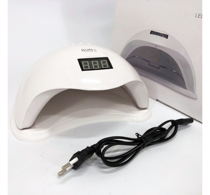 Лампа SUNUV SUN 5 PLUS 48W WHITE UV/LED для полімеризації, Професійна лампа для нігтів з таймером