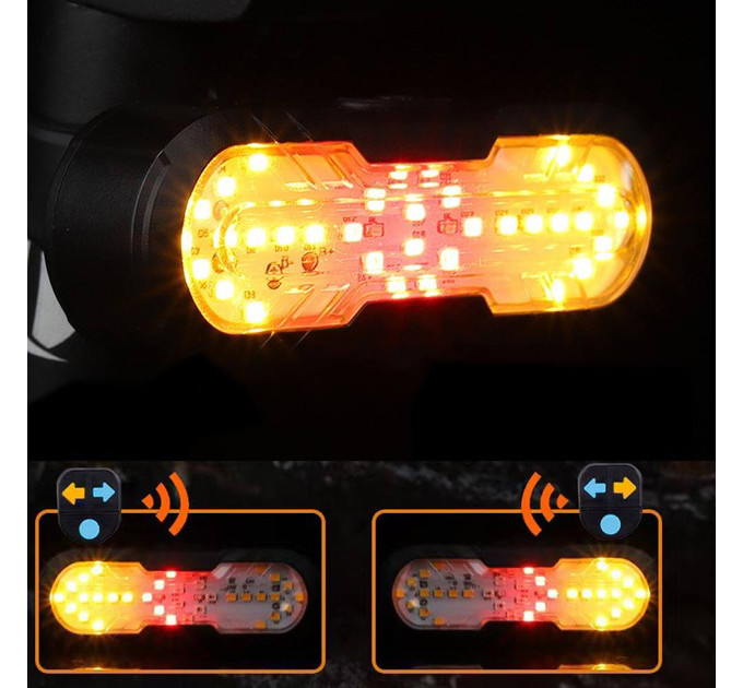 Велоліхтар CYGM-2229 STOP (red+yellow) із сигналом