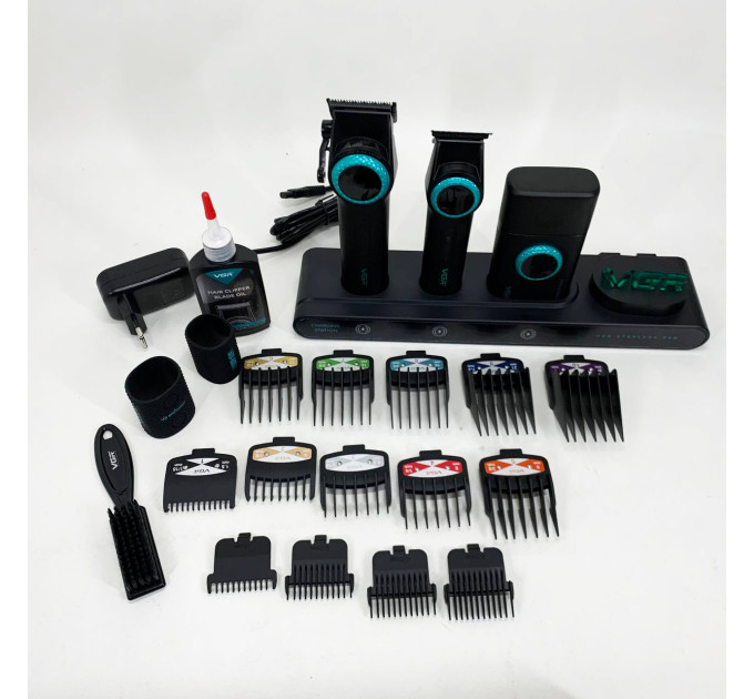 Професійний набір для барберів VGR Stepless Pro 3 in 1 BLACK
